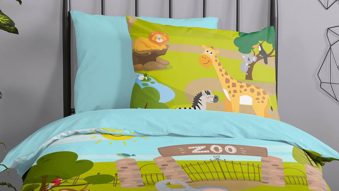 Good Morning Journée au Zoo housse de couette multicolore