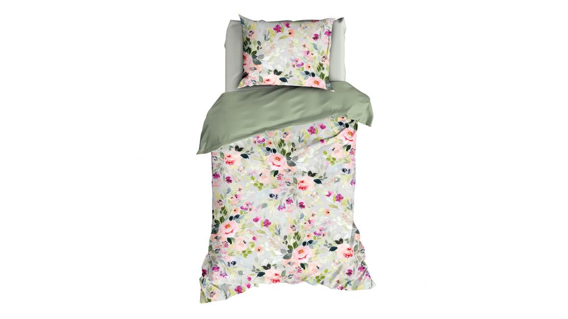 Satin d'Or Fabienne housse de couette vert