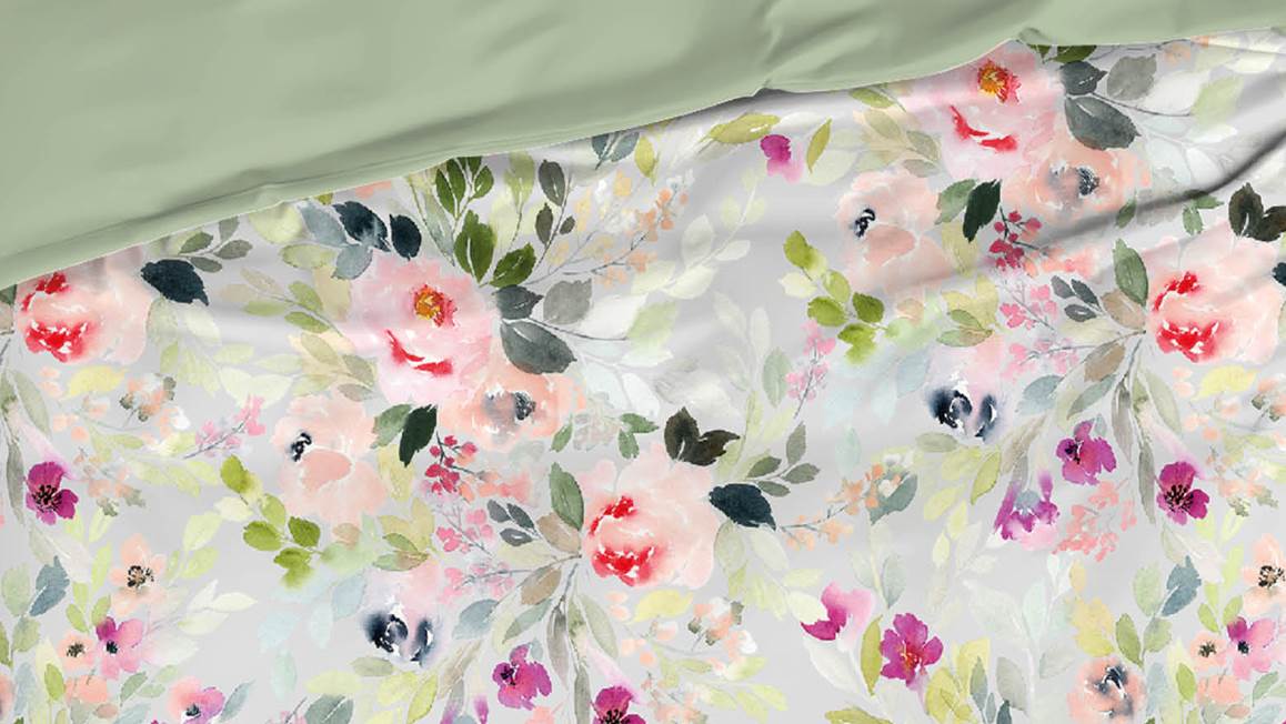 Satin d'Or Fabienne housse de couette vert