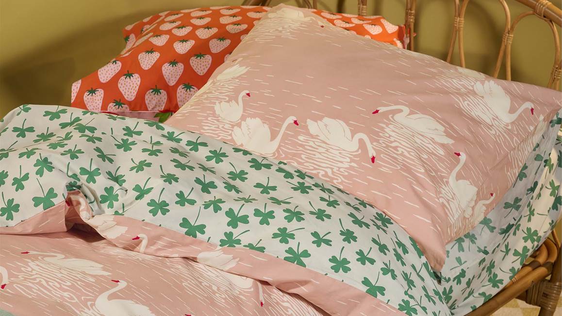 Les draps de lit en pur coton Mesure feuilles Un Carré