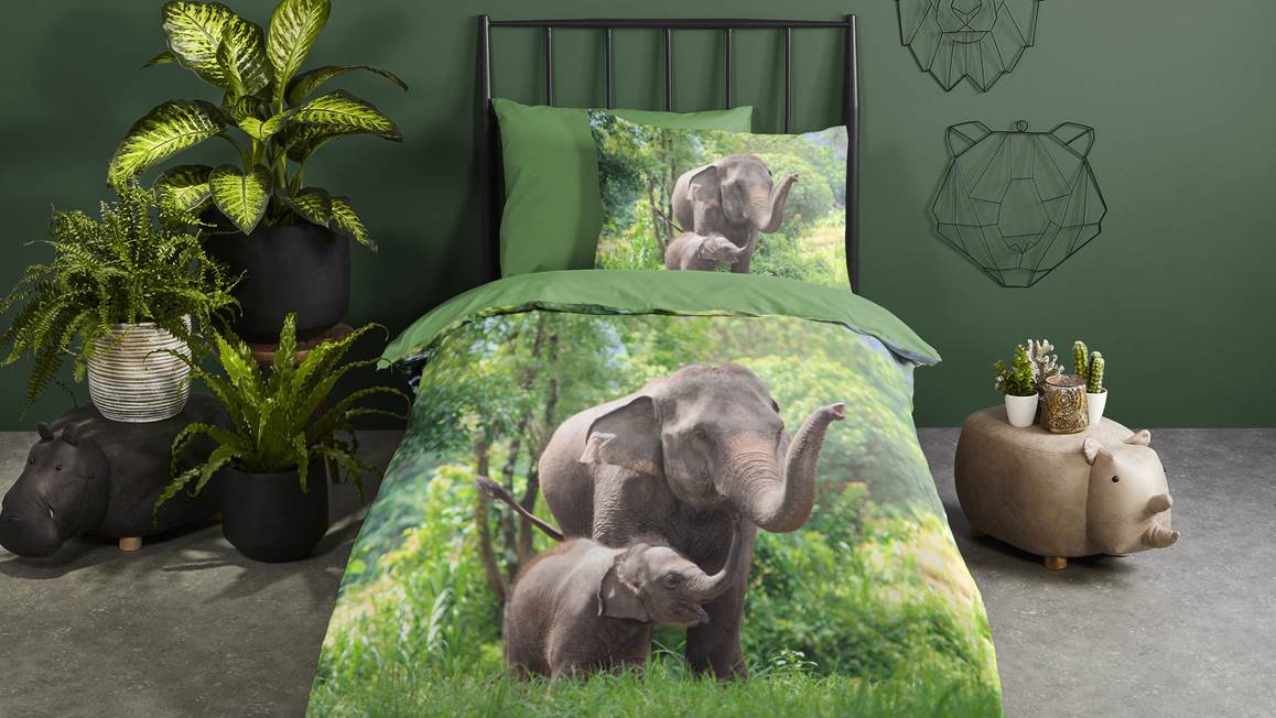 Good Morning Eléphants housse de couette