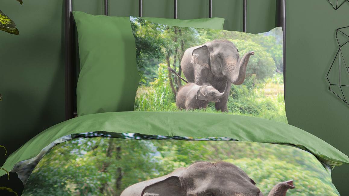 Good Morning Eléphants housse de couette