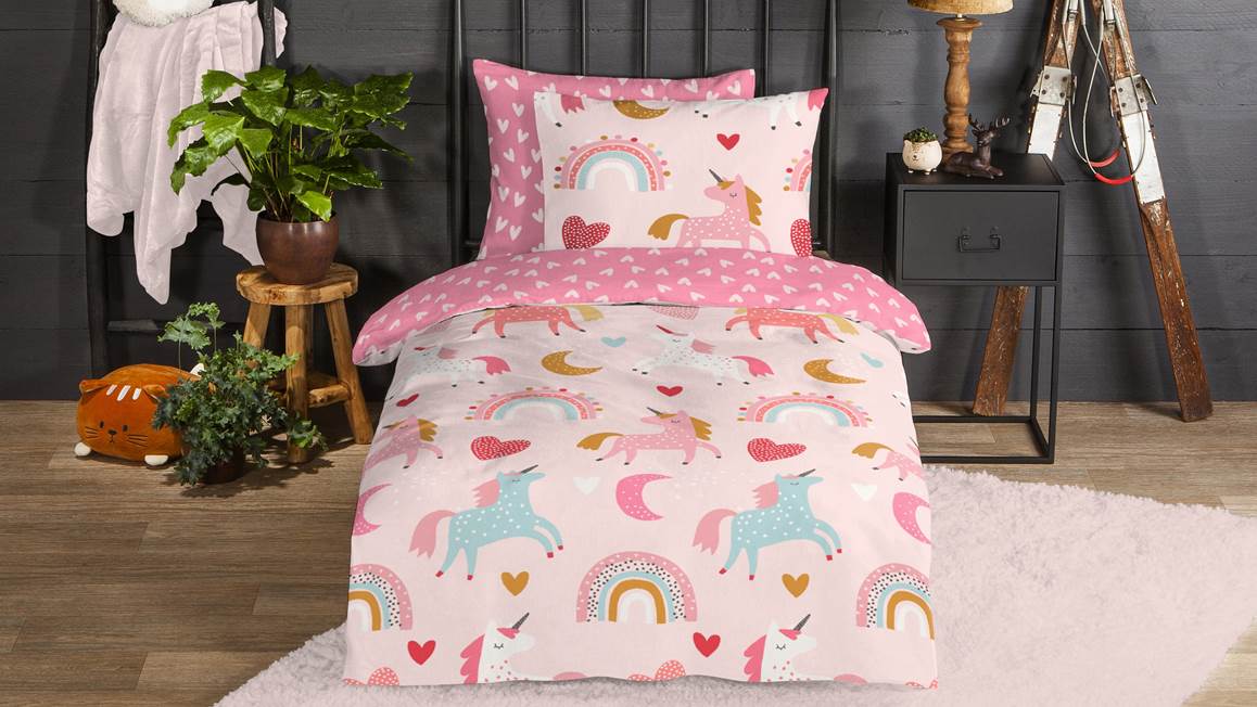 Good Morning Unicorn housse de couette en flanelle