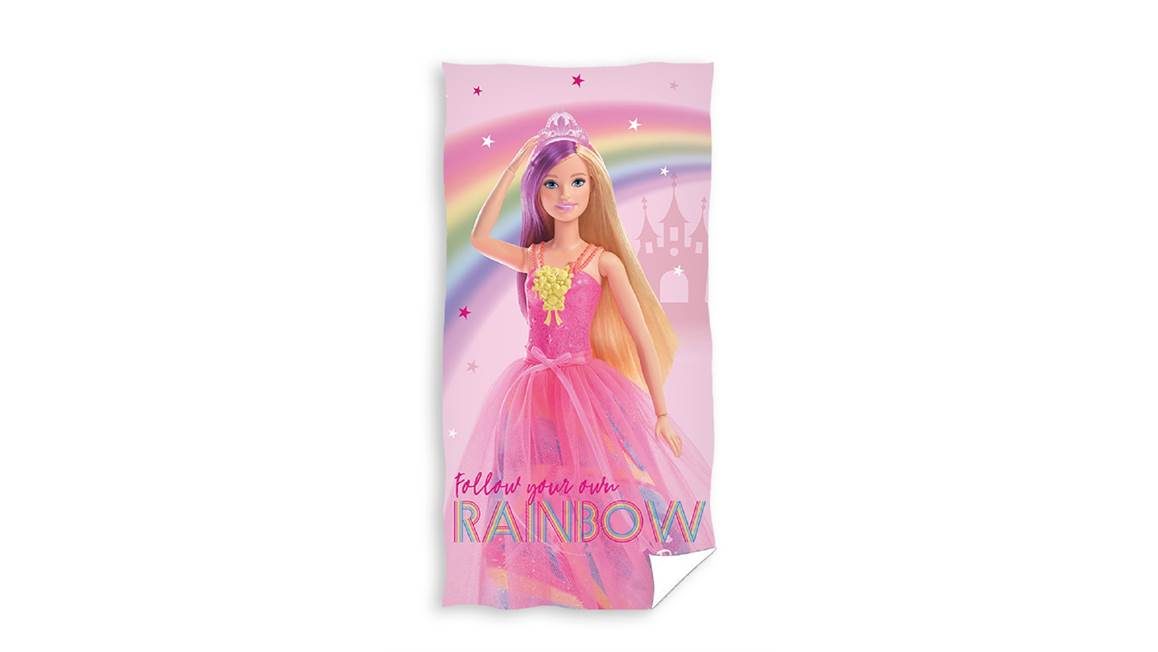 Barbie serviette de plage rose