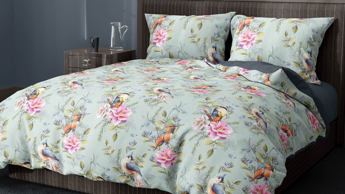 Satin d’Or Oiseaux Chanteurs housse de couette