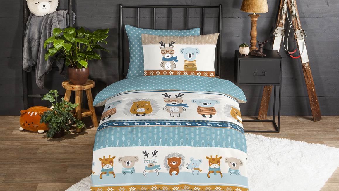 Good Morning Animaux des Bois housse de couette en flanelle
