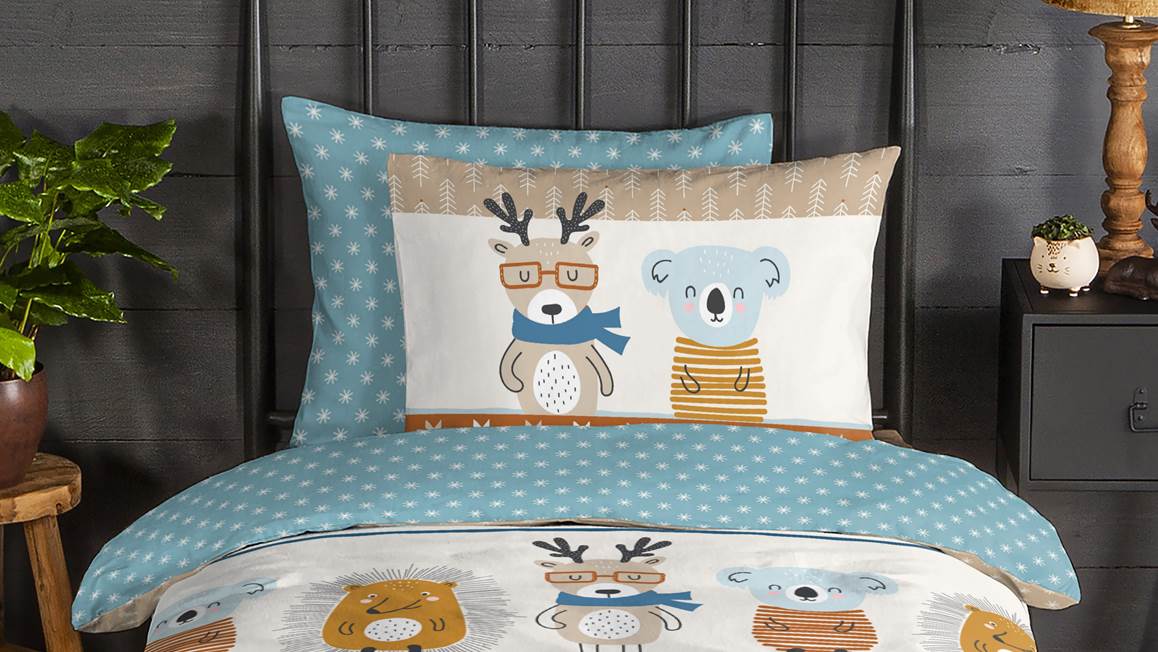 Good Morning Animaux des Bois housse de couette en flanelle