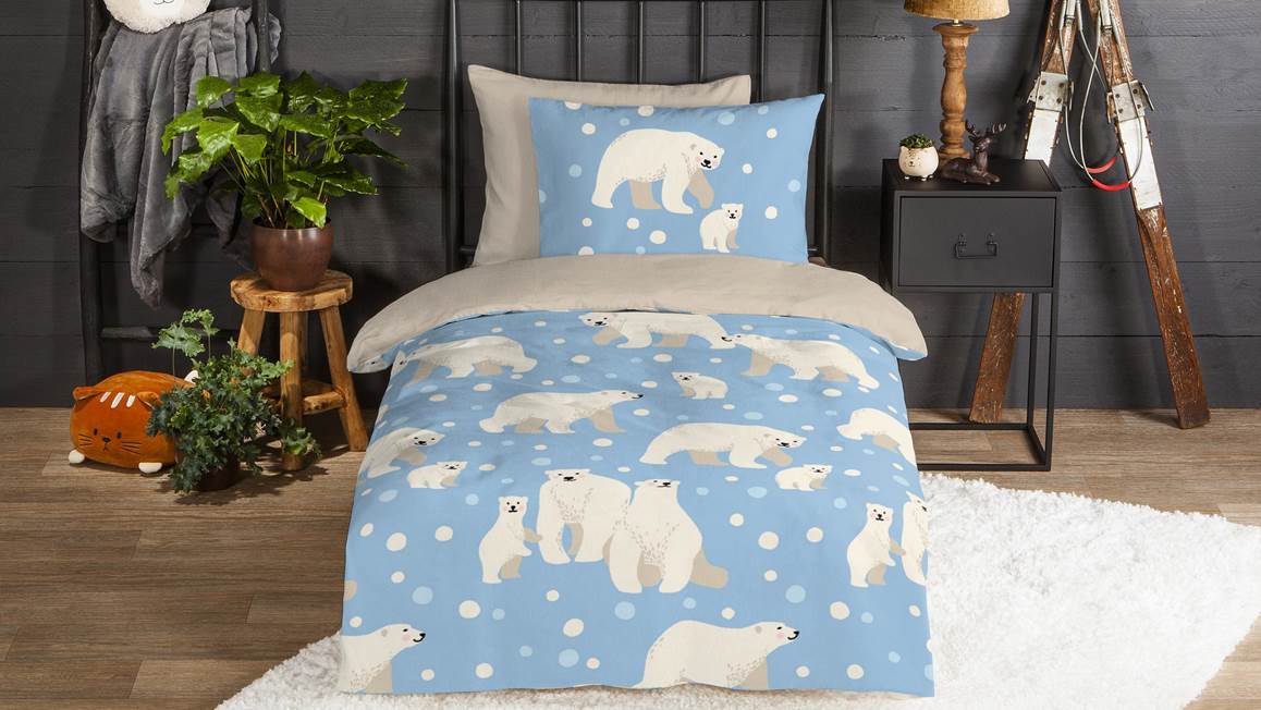 Good Morning Polar Bear housse de couette en flanelle