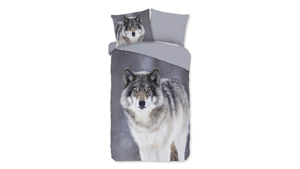 Good Morning Wolfie housse de couette en flanelle