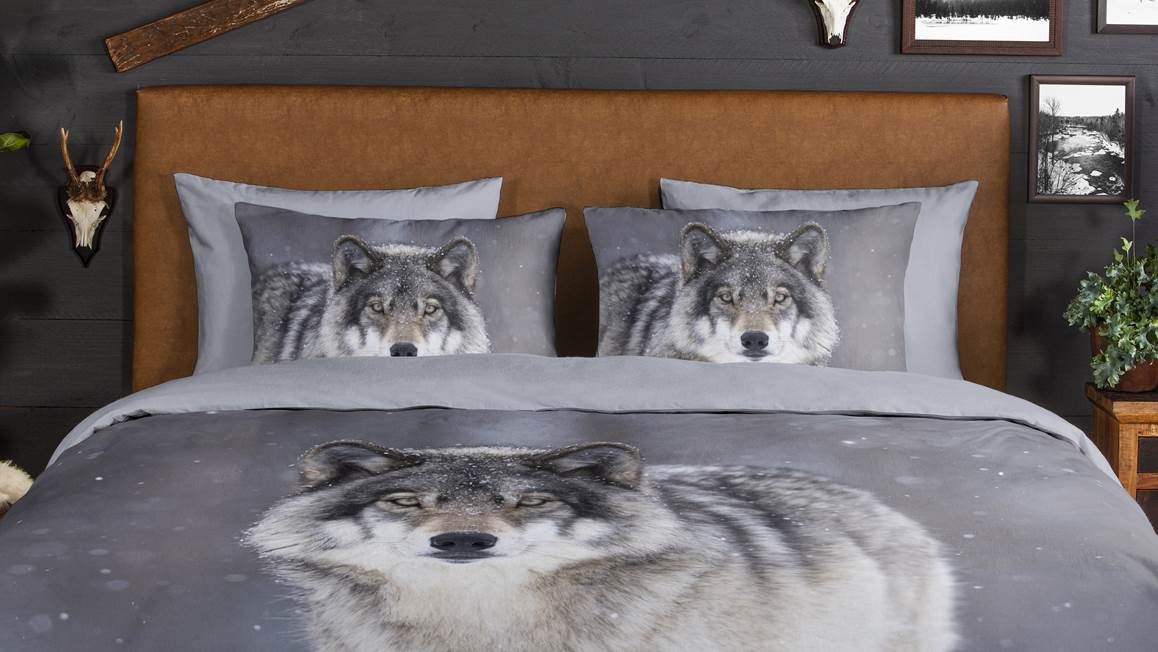Good Morning Wolfie housse de couette en flanelle