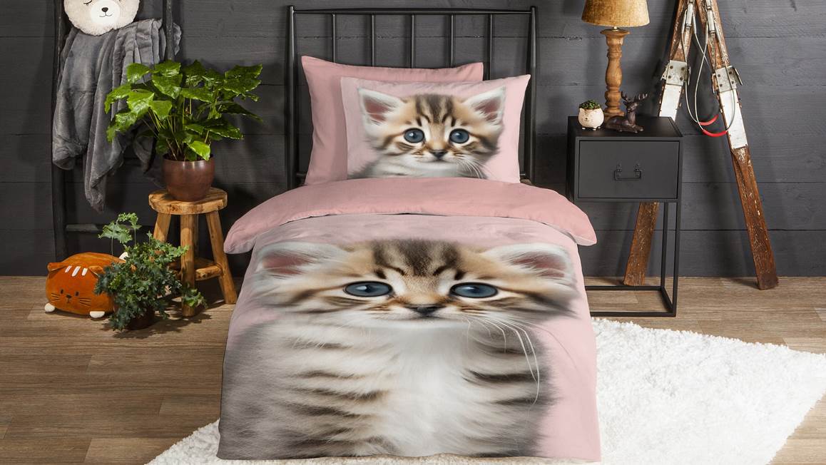 Good Morning Meow housse de couette en flanelle