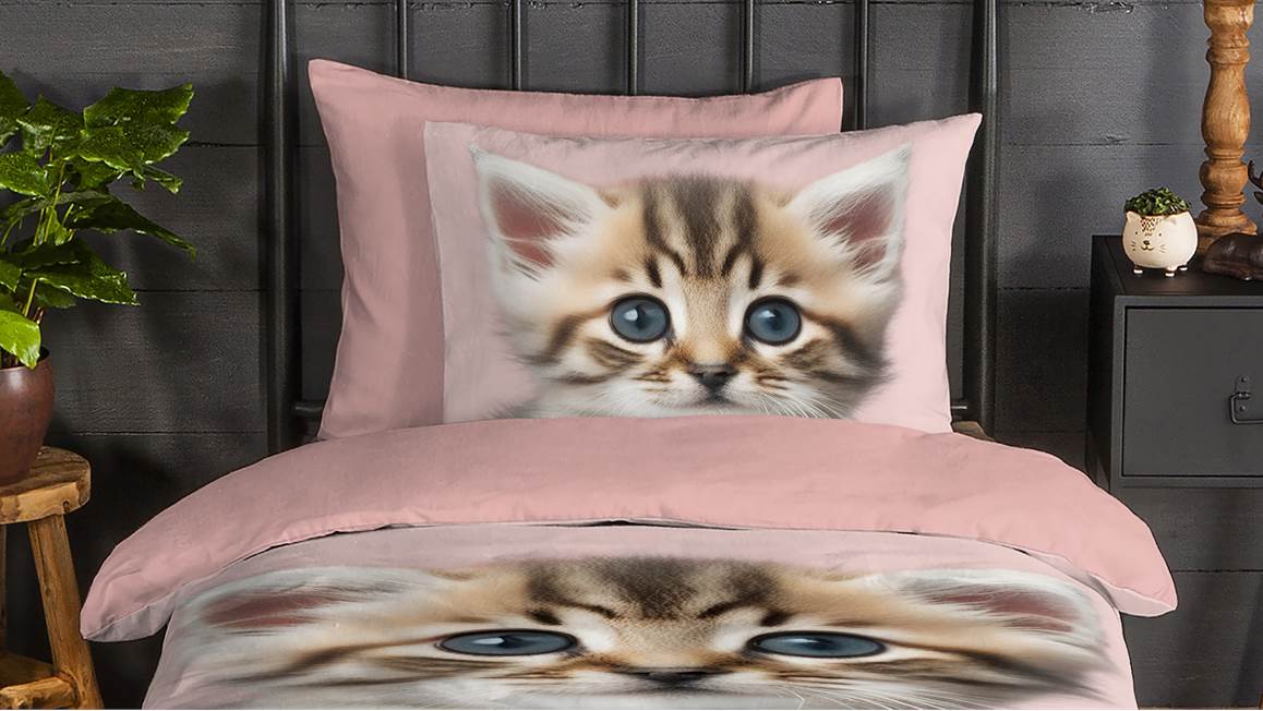 Good Morning Meow housse de couette en flanelle