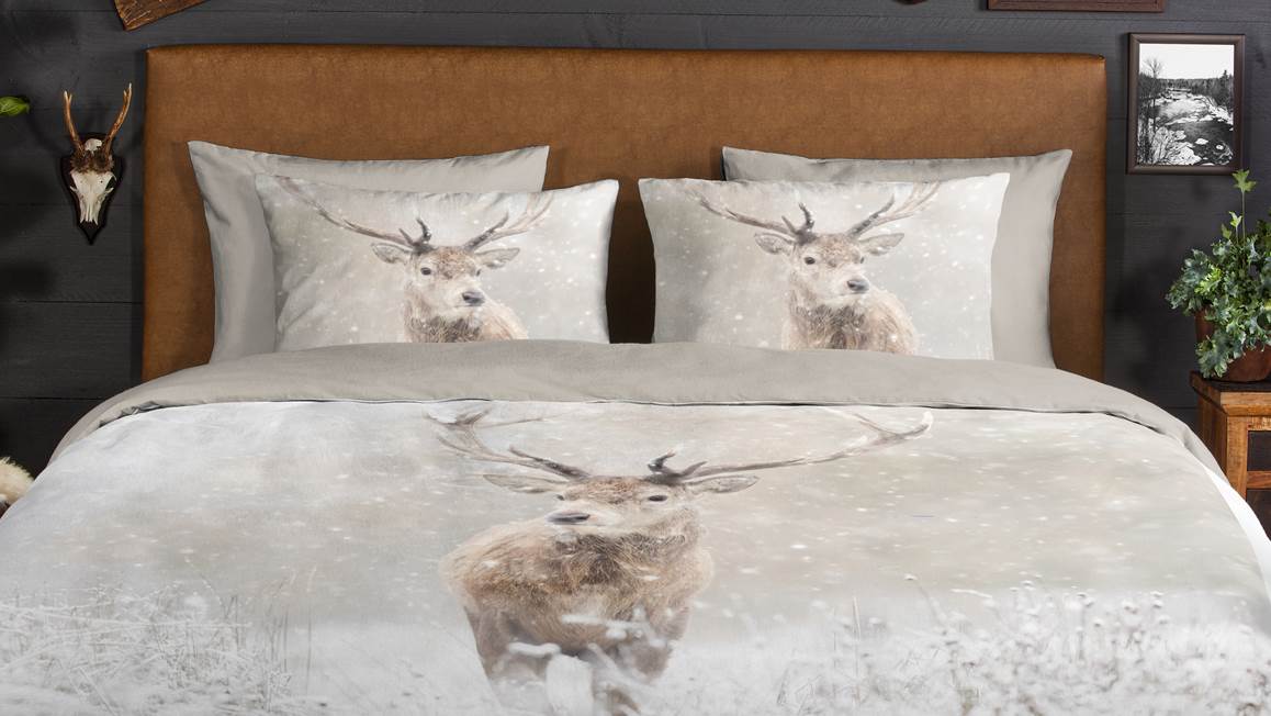 Good Morning Snowydeer housse de couette en flanelle