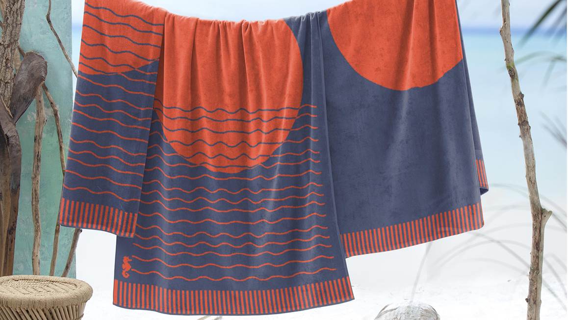 Seahorse Sunny Waves serviette de plage