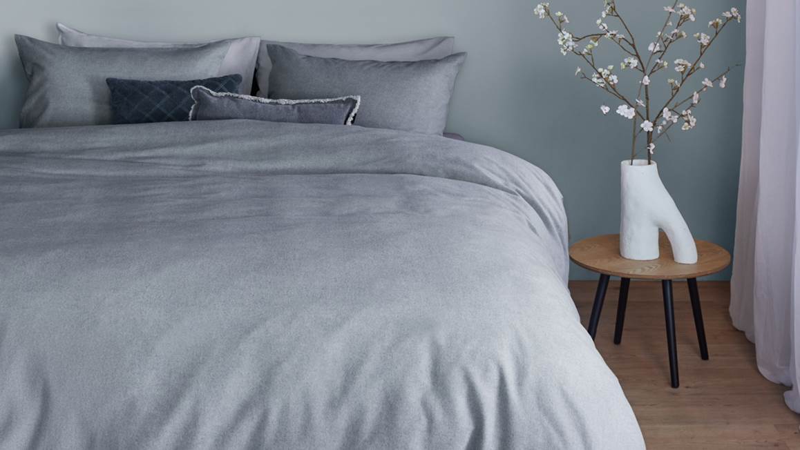 Snoozing Flanel Uni housse de couette en flanelle