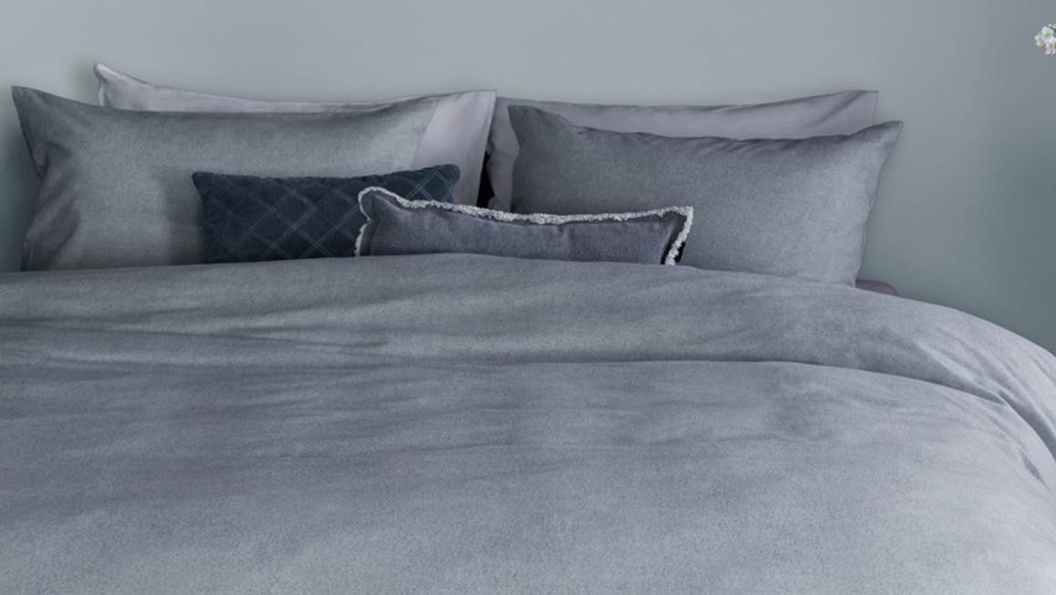 Snoozing Flanel Uni housse de couette en flanelle