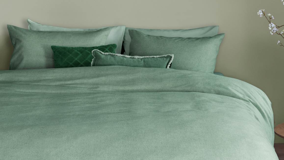 Snoozing Flanel Uni housse de couette en flanelle