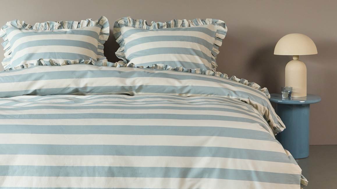 Ambiante Striped Ruffle housse de couette