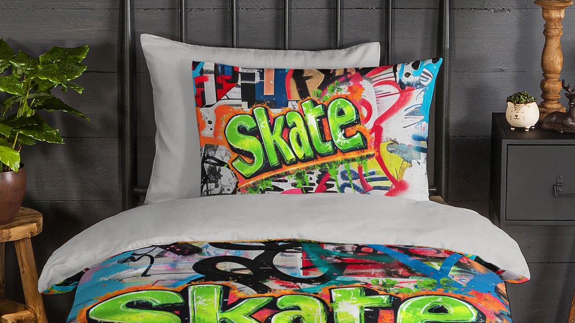 Good Morning Skate housse de couette en flanelle