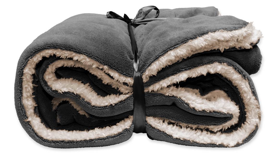 Unique Living Lars plaid polaire anthracite
