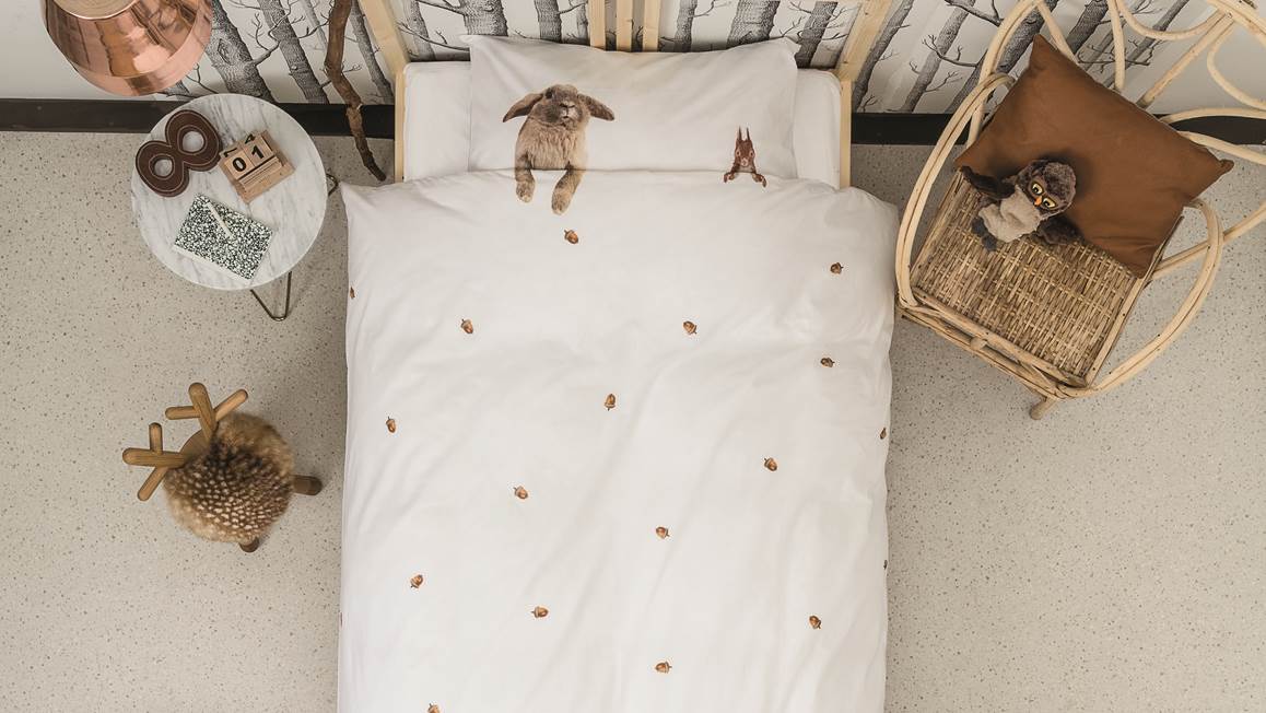 SNURK Amis Poilus housse de couette blanc
