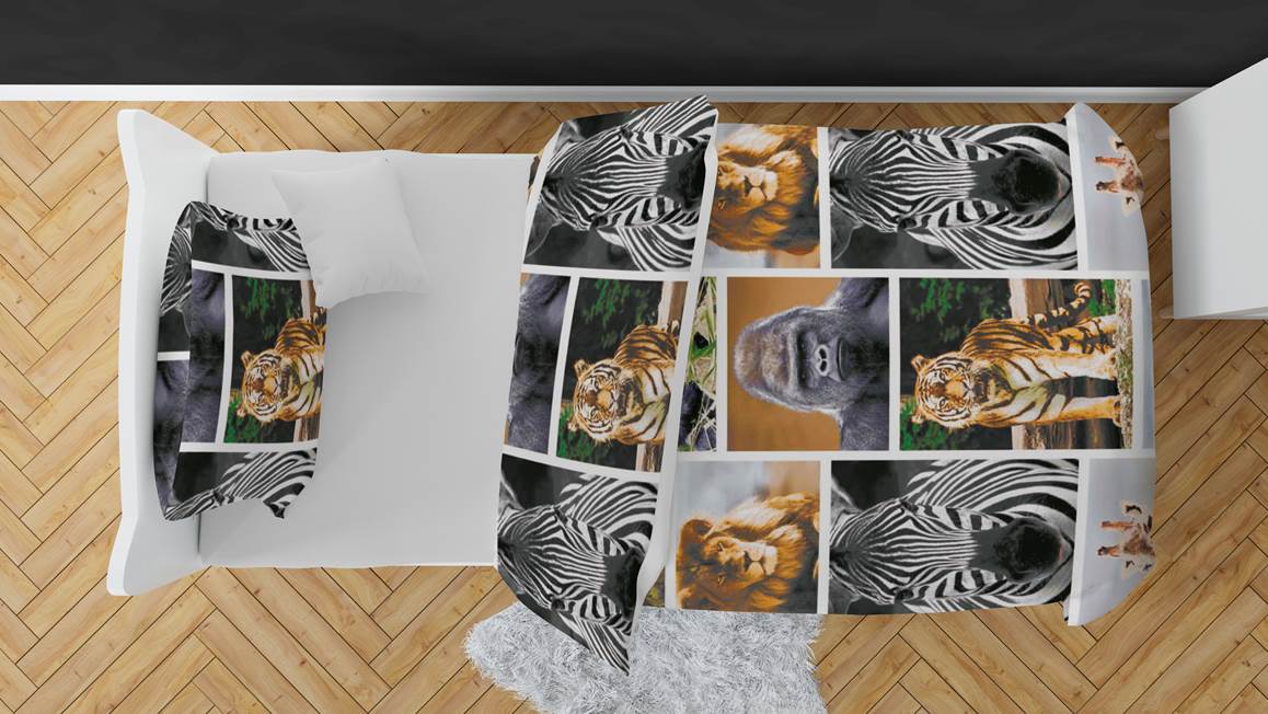 Snoozing Animaux Sauvages housse de couette multicolore