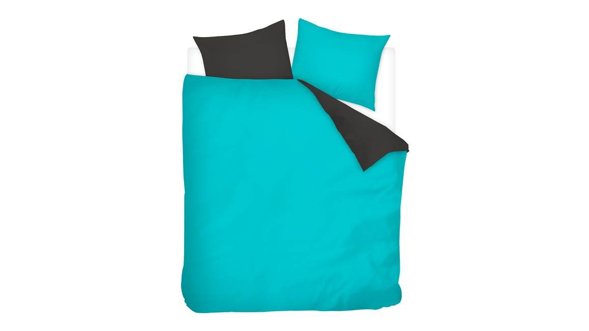 Housse De Couette 220x240 Parure Lit 4 Pièces Sentidos - 2 Housses 135x200 2 Taies 80x80 - Coton Renforcé - Turquoise/Noir/Blanc Housses Couette 135x200