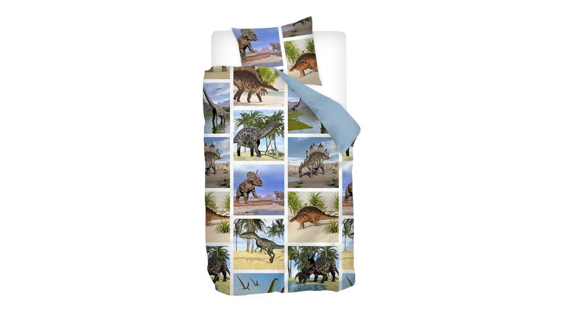 Snoozing Dinosaur housse de couette en flanelle multicolore