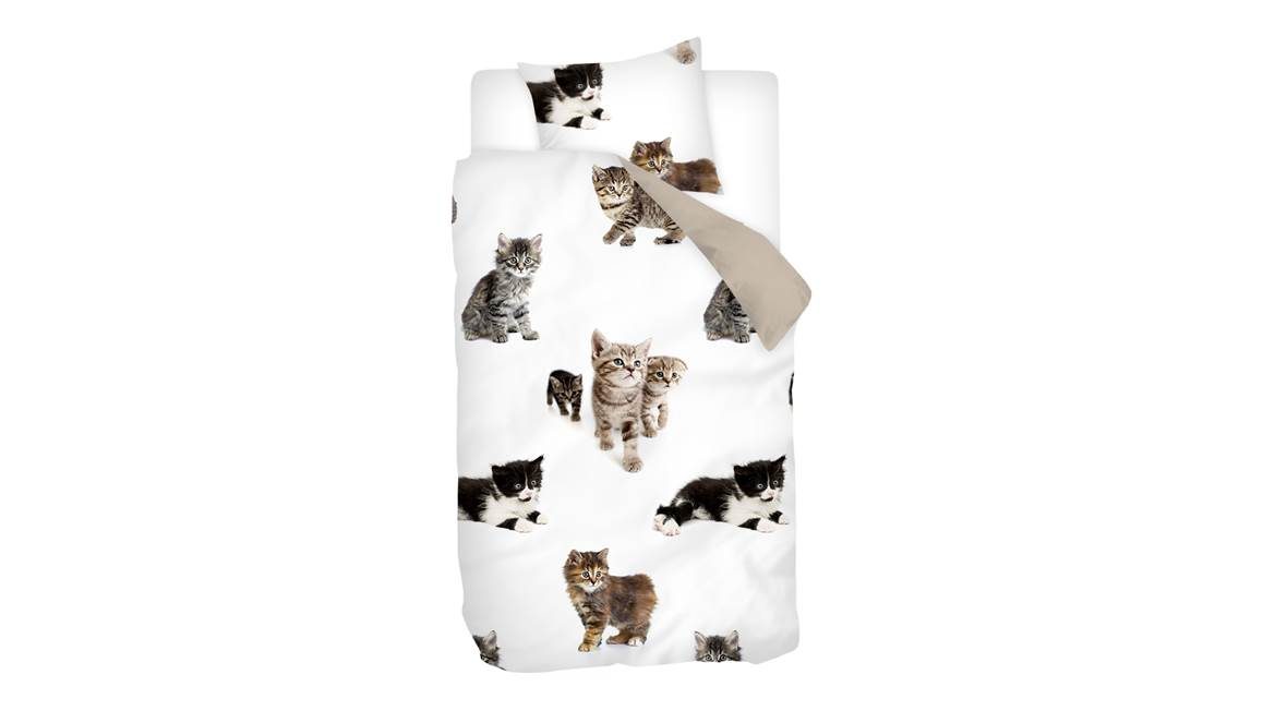 Snoozing Kittens housse de couette en flanelle multicolore