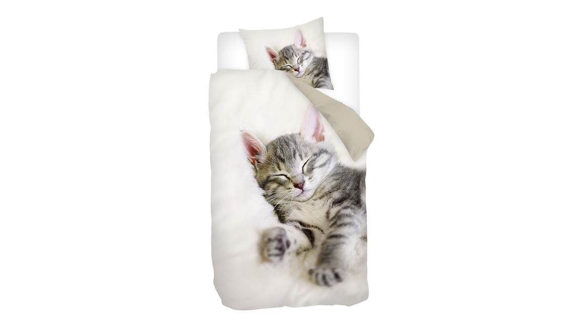 Snoozing Snooze housse de couette en flanelle blanc cassé