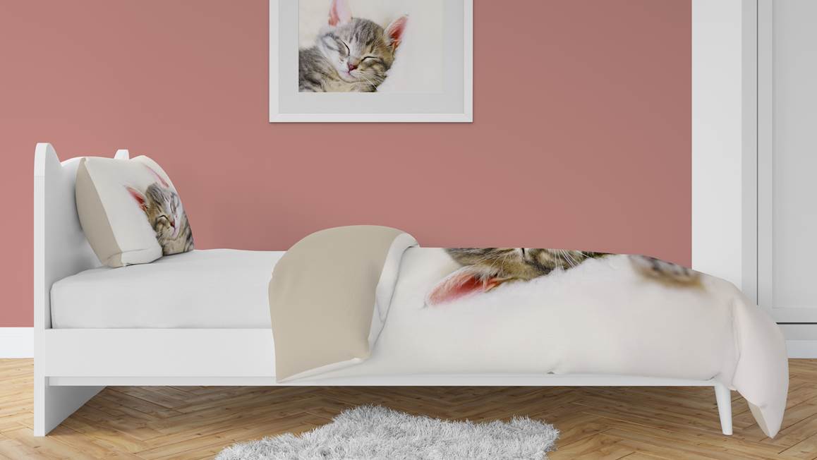 Snoozing Snooze housse de couette en flanelle blanc cassé