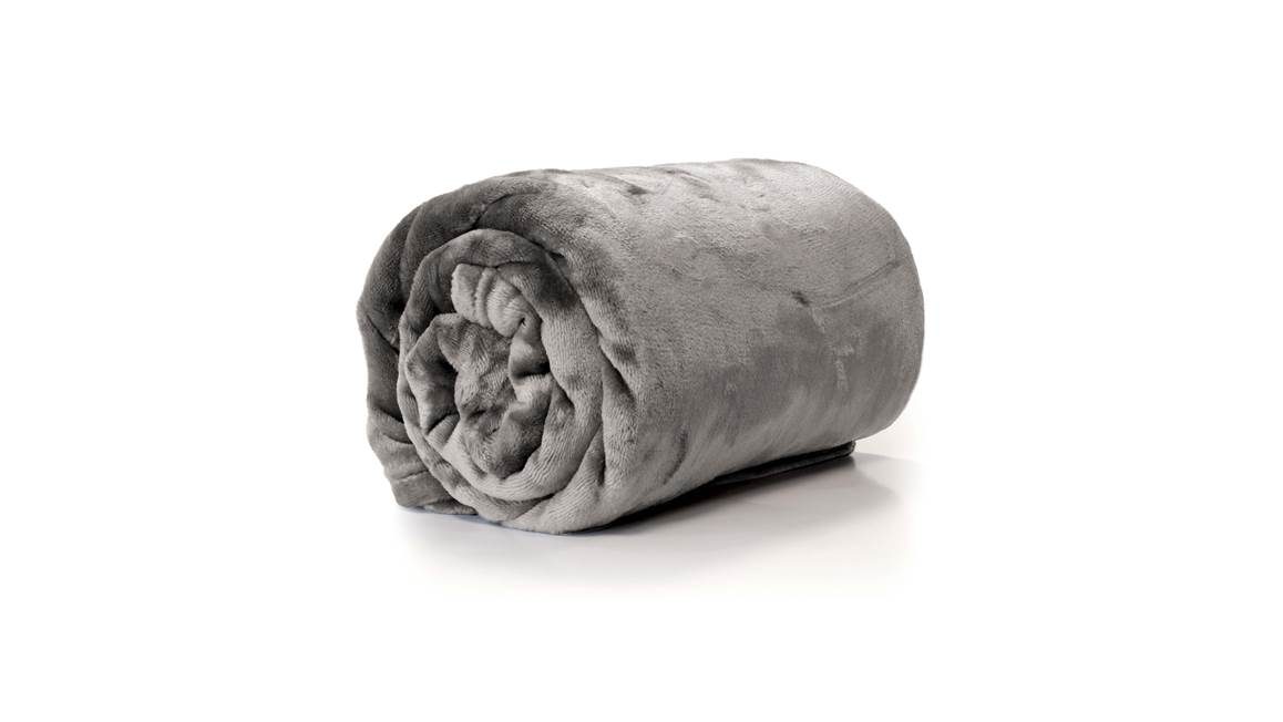 Unique Living Enzo fleece plaid gris nickel
