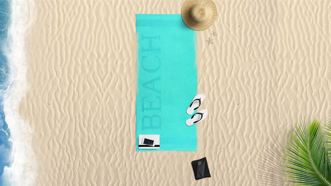 Beach serviette de plage vert marin
