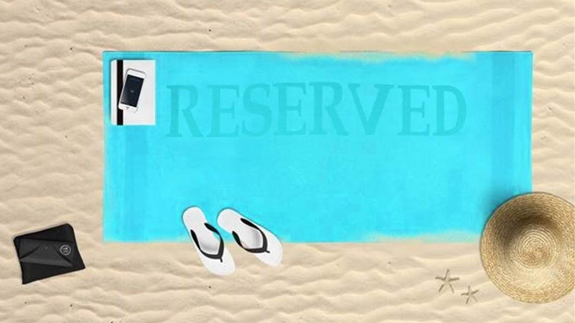 Reserved serviette de plage aqua