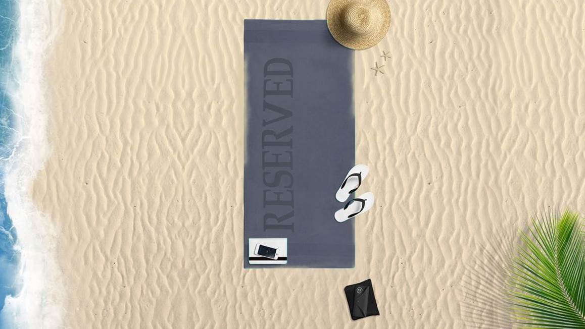 Reserved serviette de plage gris