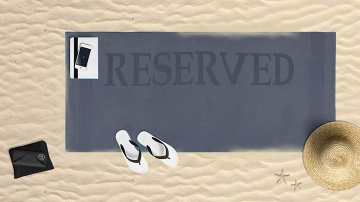 Reserved serviette de plage gris