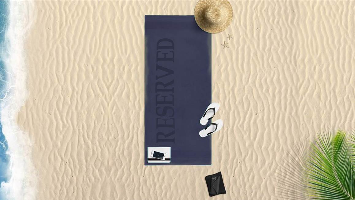Reserved serviette de plage marine