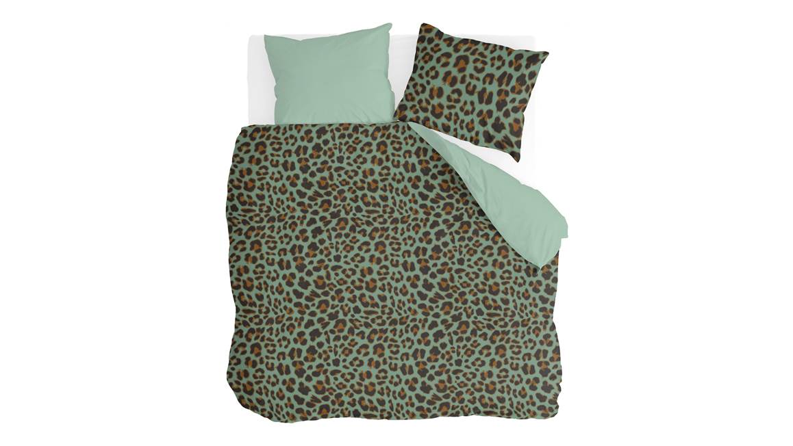Byrklund Fantaisie Léopard housse de couette vert