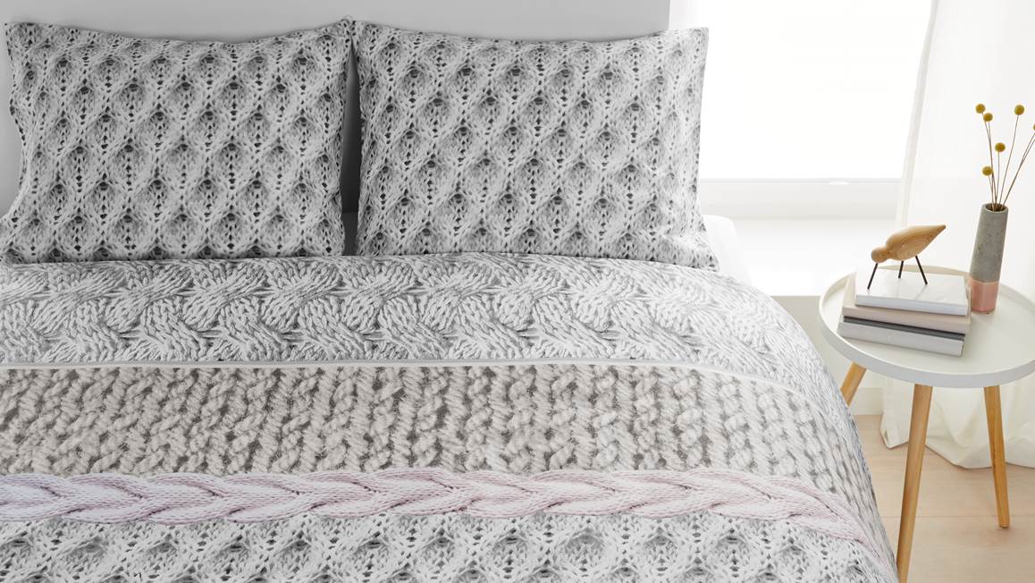 Snoozing Cardiff housse de couette en flanelle rose pâle