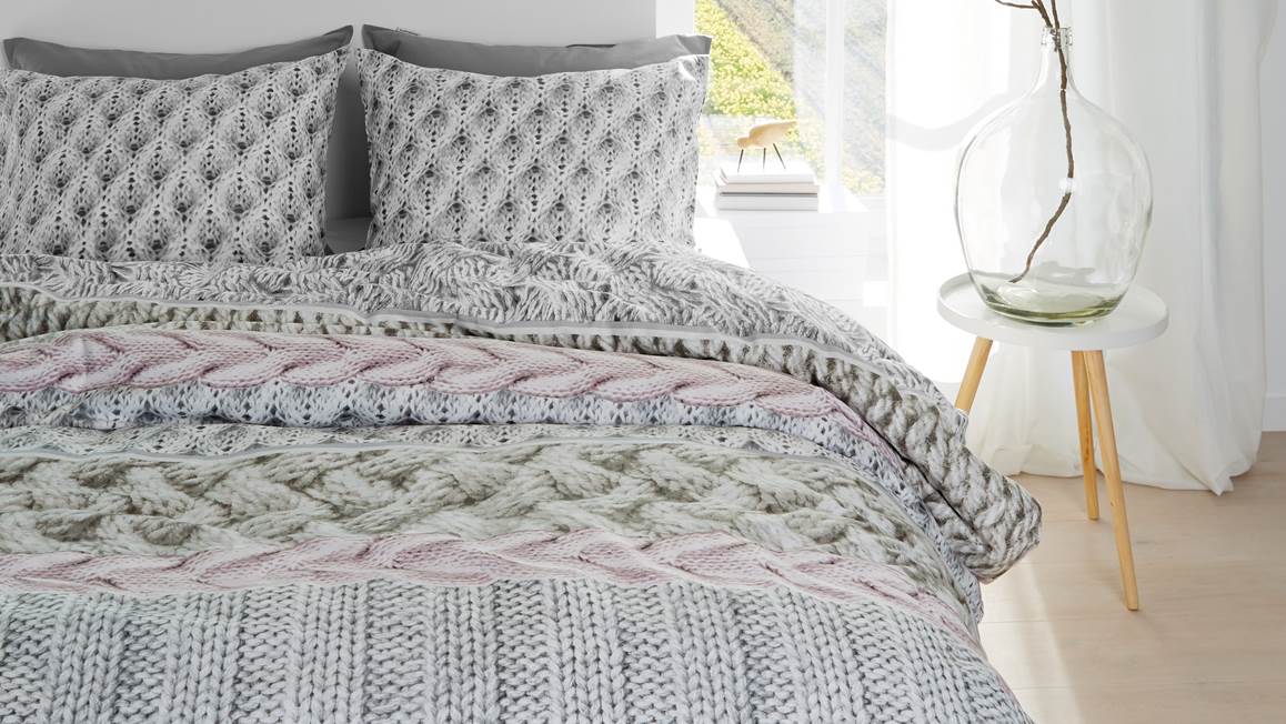 Snoozing Cardiff housse de couette en flanelle rose pâle