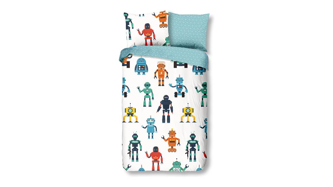 Good Morning Robots housse de couette multicolore