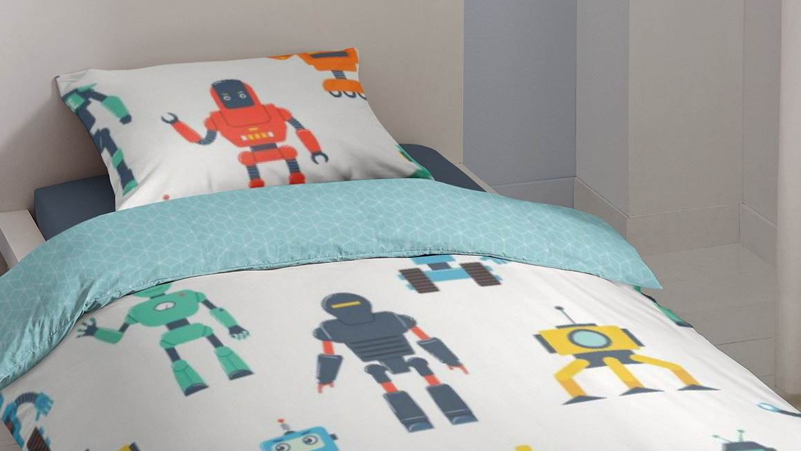 Good Morning Robots housse de couette multicolore