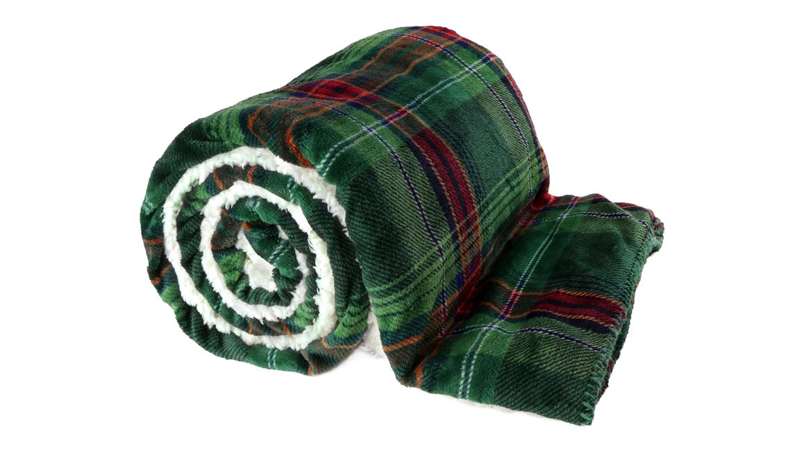 Unique Living Larsson plaid polaire vert foncé