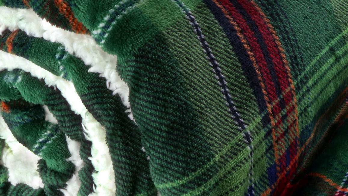 Unique Living Larsson plaid polaire vert foncé