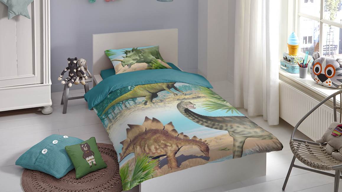 Good Morning Dino housse de couette multicolore