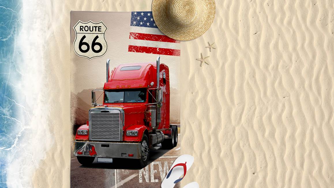 Truck serviette de plage multicolore