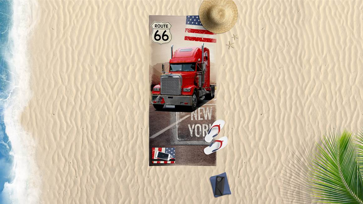 Truck serviette de plage multicolore