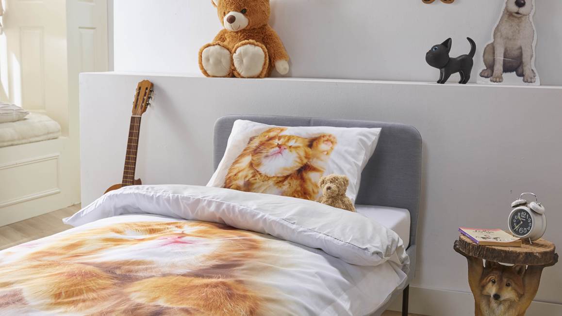 iSeng Chaton housse de couette blanc