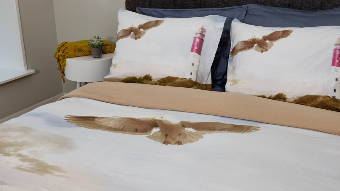 Snoozing Phare housse de couette taupe