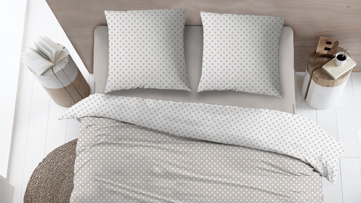 Snoozing Pierrot housse de couette taupe
